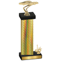 Accented Single Gold Carbon Fiber First Place Cars Trophy