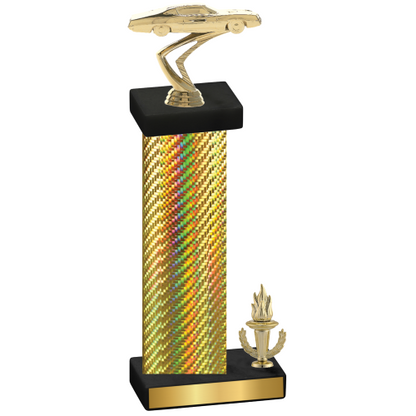 Accented Single Gold Carbon Fiber Victory Cars Trophy