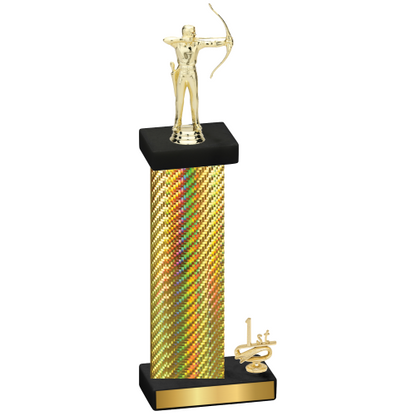 Accented Single Gold Carbon Fiber First Place Archery Trophy