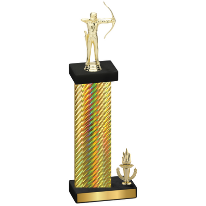 Accented Single Gold Carbon Fiber Victory Archery Trophy