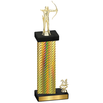 Accented Single Gold Carbon Fiber Year Archery Trophy