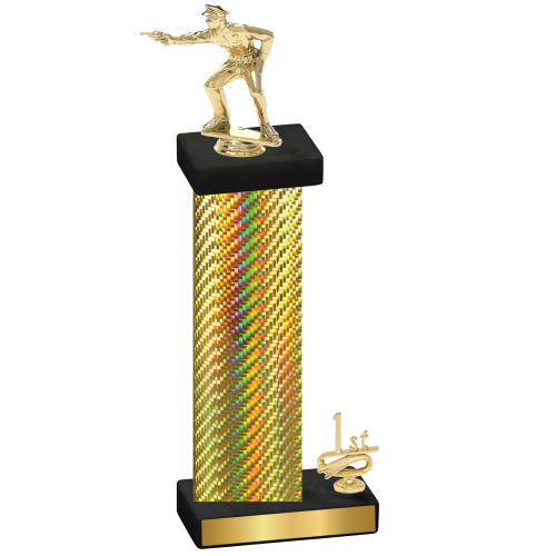 Accented Single Gold Carbon Fiber First Place Shooter Trophy