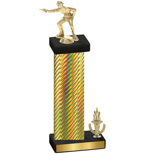 Accented Single Gold Carbon Fiber Victory Shooter Trophy