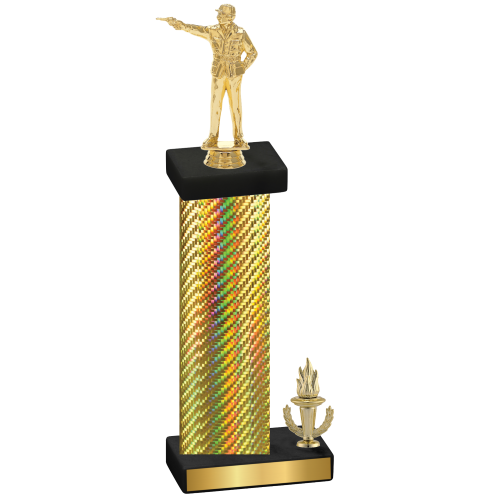 Accented Single Gold Carbon Fiber Victory Shooter Trophy