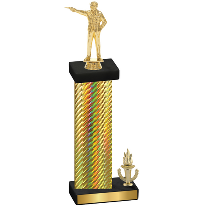 Accented Single Gold Carbon Fiber Victory Shooter Trophy