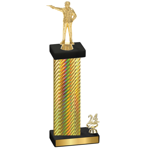 Accented Single Gold Carbon Fiber Year Shooter Trophy