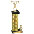 Accented Single Gold Carbon Fiber Victory Weights Trophy