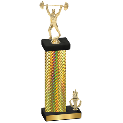 Accented Single Gold Carbon Fiber Victory Weights Trophy