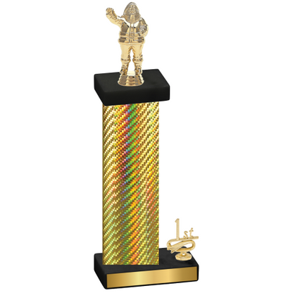 Accented Single Gold Carbon Fiber First Place Holiday Trophy