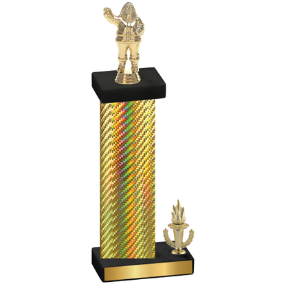 Accented Single Gold Carbon Fiber Victory Holiday Trophy