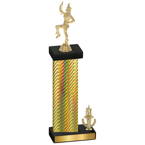 Accented Single Gold Carbon Fiber Victory Majorette Trophy