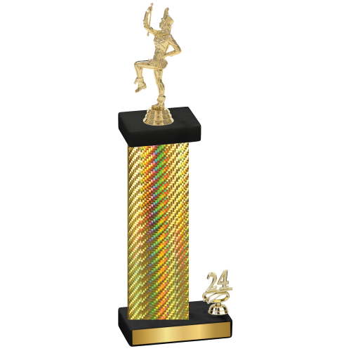 Accented Single Gold Carbon Fiber Year Majorette Trophy