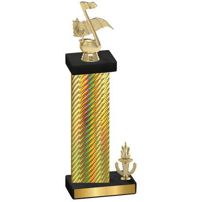 Accented Single Gold Carbon Fiber Victory Music Trophy