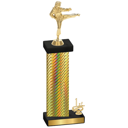 Accented Single Gold Carbon Fiber First Place Karate Trophy