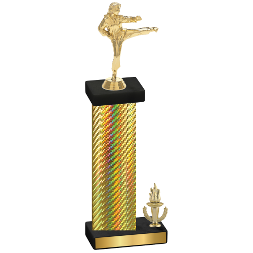 Accented Single Gold Carbon Fiber Victory Karate Trophy