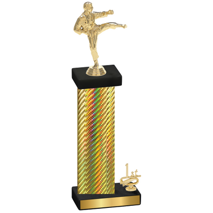 Accented Single Gold Carbon Fiber First Place Karate Trophy