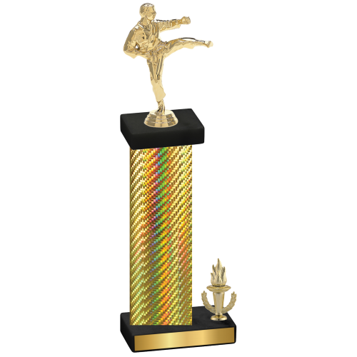 Accented Single Gold Carbon Fiber Victory Karate Trophy