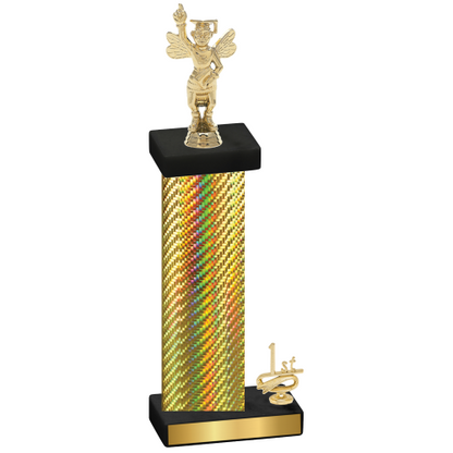 Accented Single Gold Carbon Fiber First Place Academics Trophy