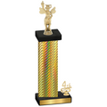 Accented Single Gold Carbon Fiber Fourth Place Academics Trophy