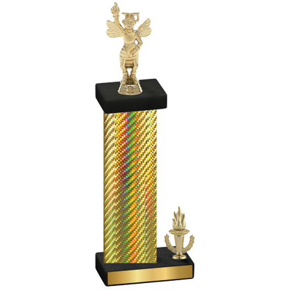 Accented Single Gold Carbon Fiber Victory Academics Trophy