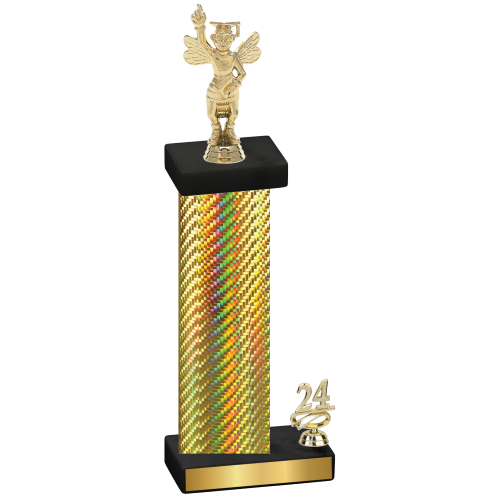 Accented Single Gold Carbon Fiber Year Academics Trophy