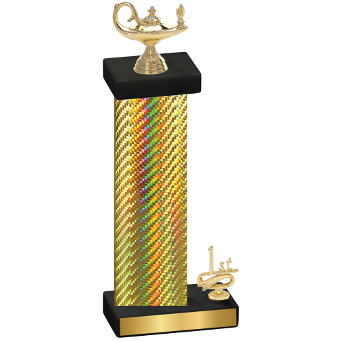 Accented Single Gold Carbon Fiber First Place Academics Trophy