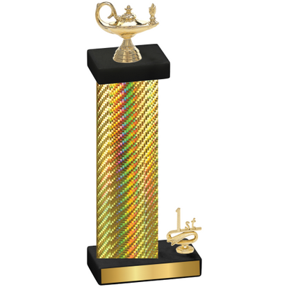 Accented Single Gold Carbon Fiber First Place Academics Trophy