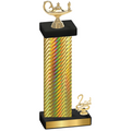 Accented Single Gold Carbon Fiber Second Place Academics Trophy