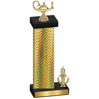 Accented Single Gold Carbon Fiber Victory Academics Trophy