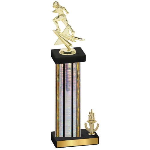 Accented Single Silver Glacier Victory Football Trophy