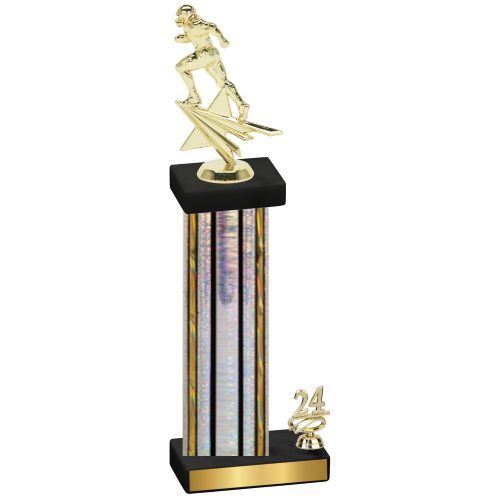 Accented Single Silver Glacier Year Football Trophy