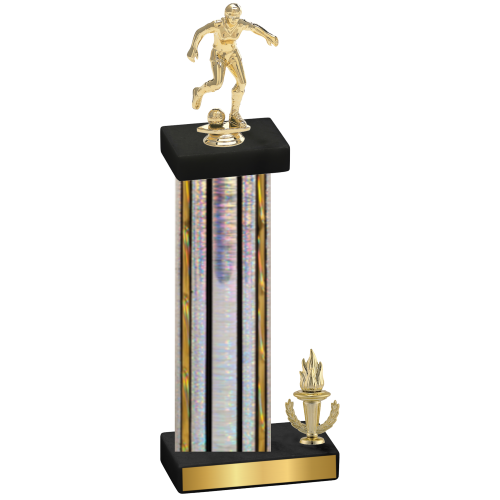 Accented Single Silver Glacier Victory Soccer Trophy