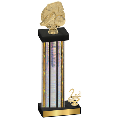 Accented Single Silver Glacier Second Place Soccer Trophy