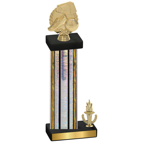Accented Single Silver Glacier Victory Soccer Trophy