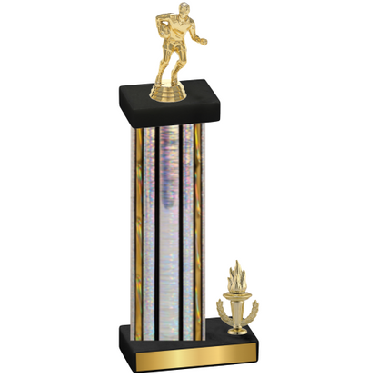 Accented Single Silver Glacier Victory Rugby Trophy