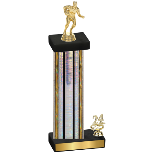 Accented Single Silver Glacier Year Rugby Trophy