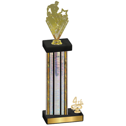 Accented Single Silver Glacier Fourth Place Rugby Trophy