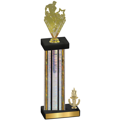 Accented Single Silver Glacier Victory Rugby Trophy