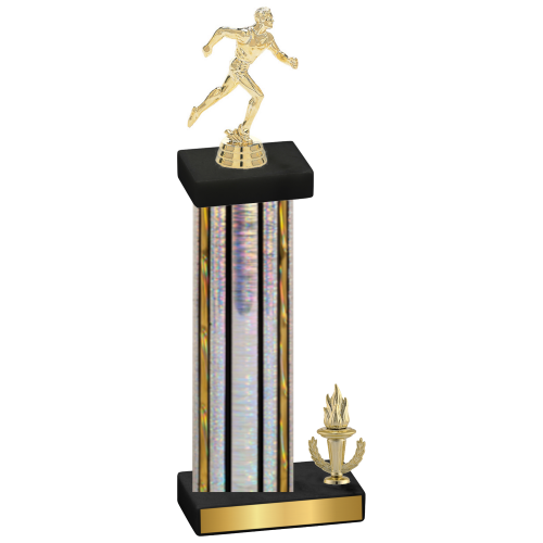 Accented Single Silver Glacier Victory Running Trophy