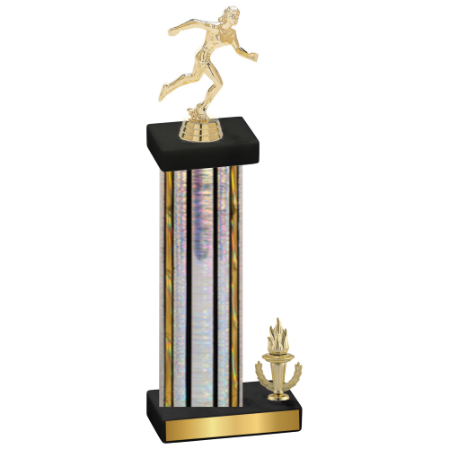 Accented Single Silver Glacier Victory Running Trophy