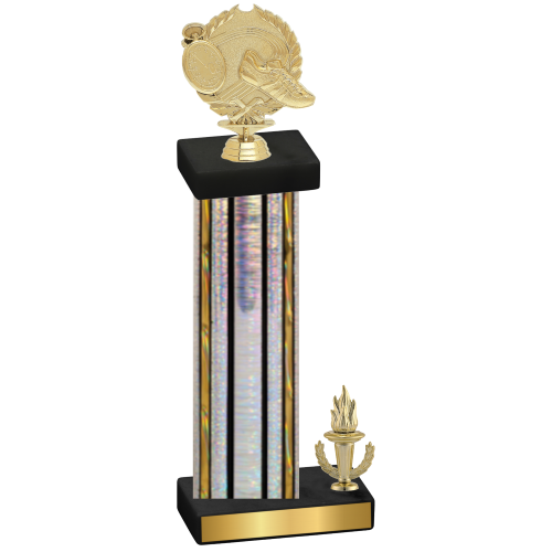 Accented Single Silver Glacier Victory Running Trophy
