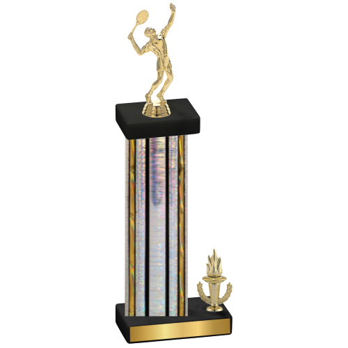 Accented Single Silver Glacier Victory Tennis Trophy