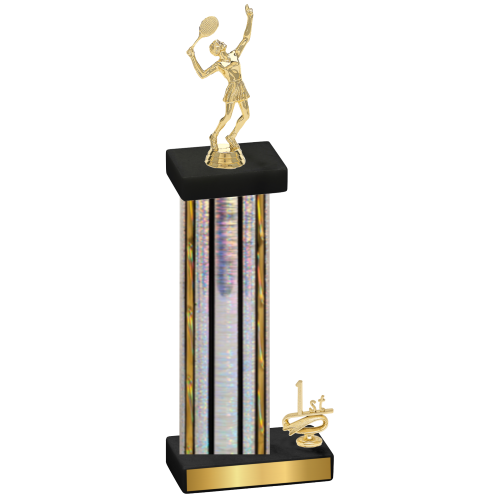 Accented Single Silver Glacier First Place Tennis Trophy