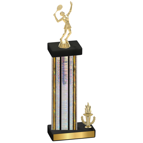Accented Single Silver Glacier Victory Tennis Trophy