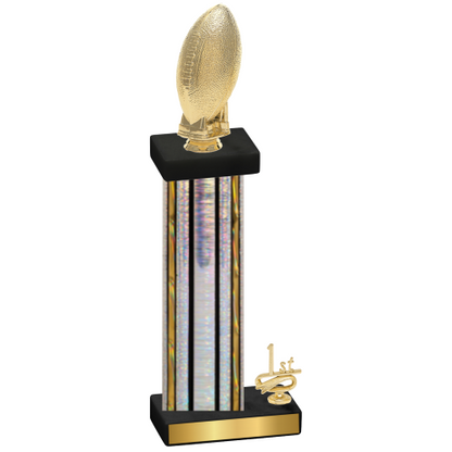 Accented Single Silver Glacier First Place Football Trophy