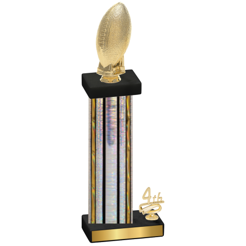 Accented Single Silver Glacier Fourth Place Football Trophy