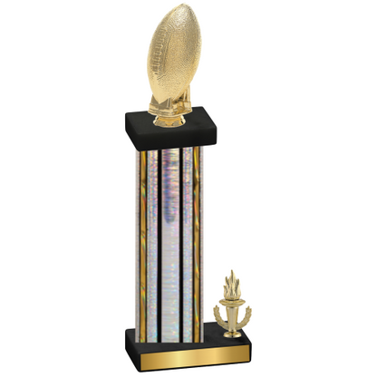 Accented Single Silver Glacier Victory Football Trophy