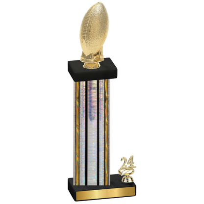 Accented Single Silver Glacier Year Football Trophy