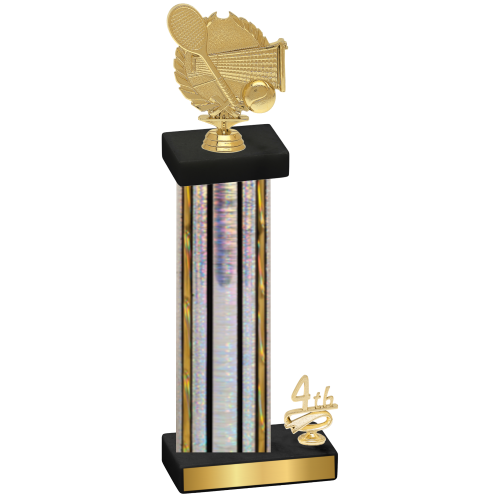 Accented Single Silver Glacier Fourth Place Tennis Trophy
