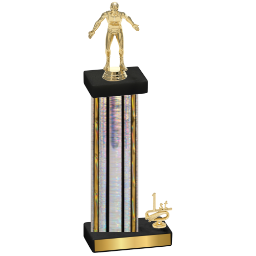 Accented Single Silver Glacier First Place Wrestling Trophy